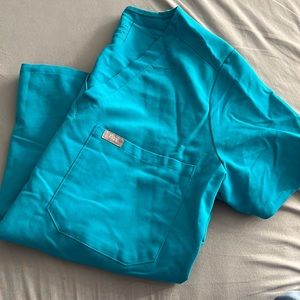 Figs Catarina Teal Top Medium